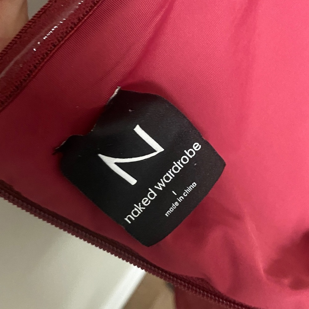 NAKED WARDROBE TEXTURE PLUSH VELVET TUBE DRESS BURGUNDY/WINE  BODYCON BURNOUT - Picture 14 of 14